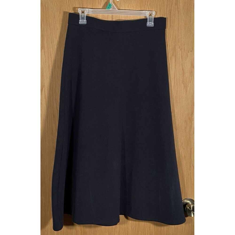OGL Women's Sz M Flared Midi Skirt Soft Minimalist Neutral Academia Old Money